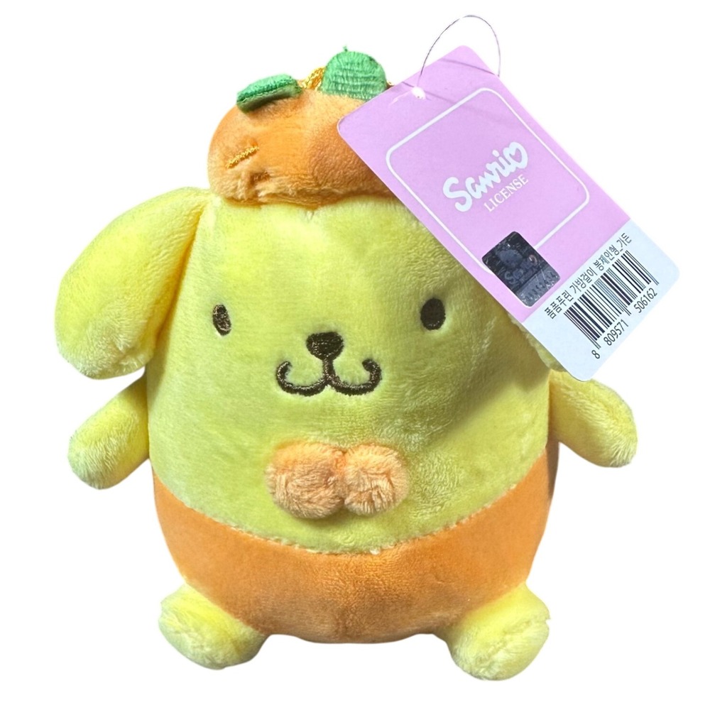 Sanrio Plush Keychain NWT Unisex OS Yellow Pompompurin Fruit Theme Bag Charm